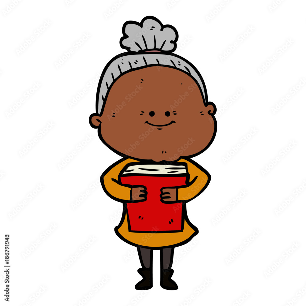cartoon happy old woman cartoon happy old woman