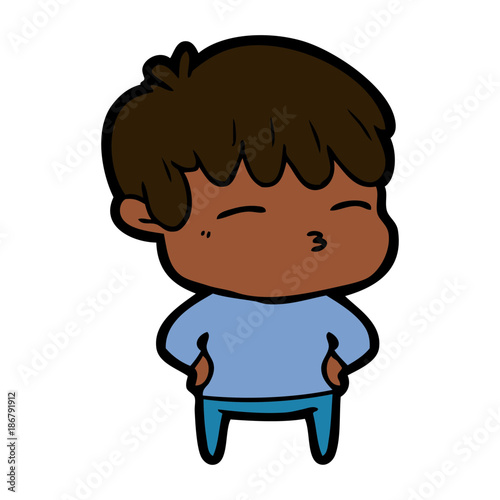 cartoon curious boy