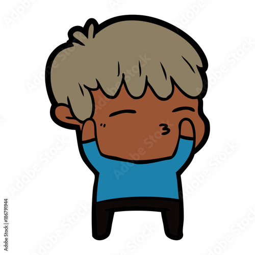 cartoon curious boy