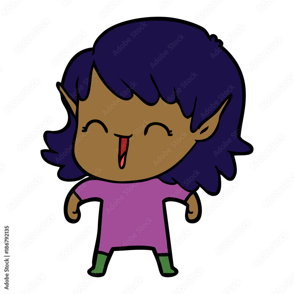 cartoon elf girl