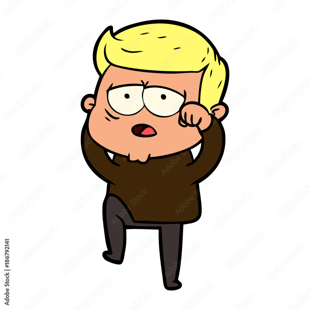 cartoon tired man cartoon tired man