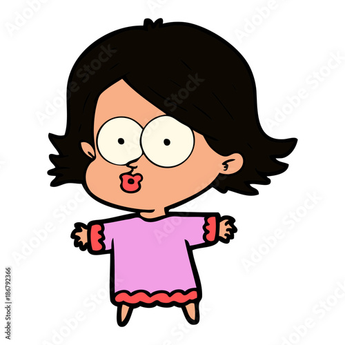 cartoon girl pouting