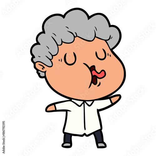 cartoon man pulling face