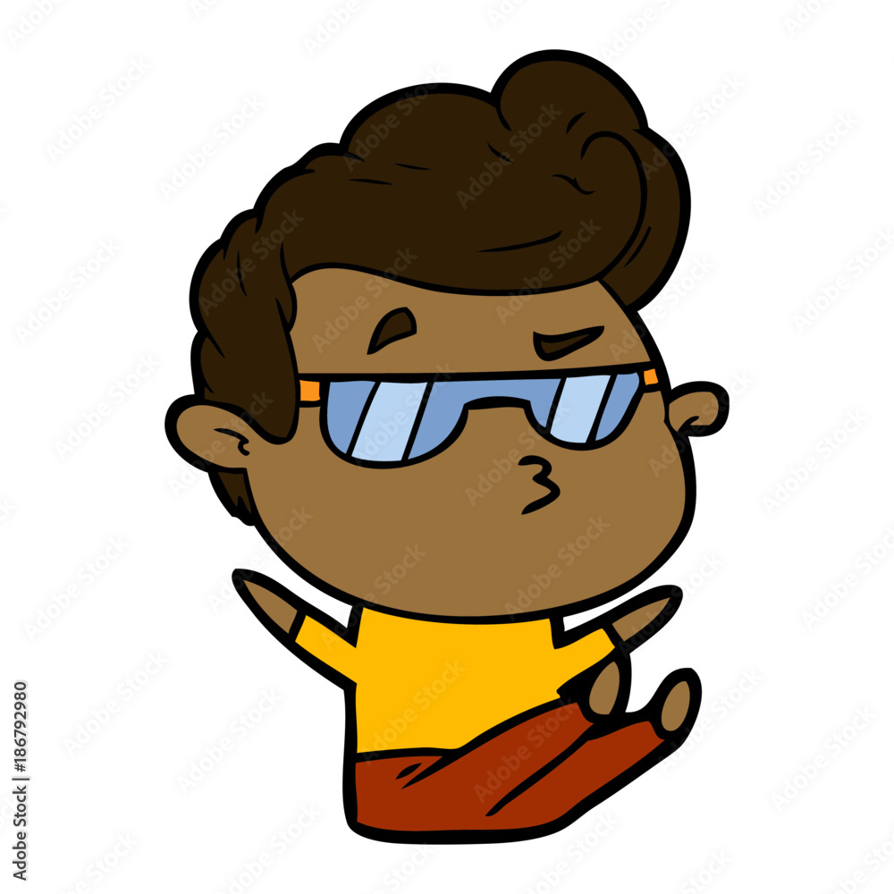 cartoon cool guy