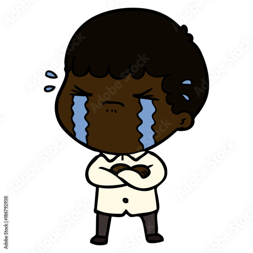 cartoon man crying