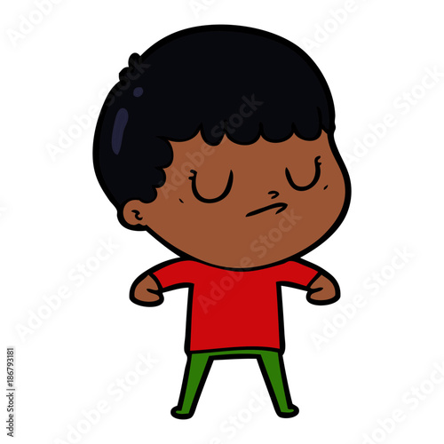 cartoon grumpy boy