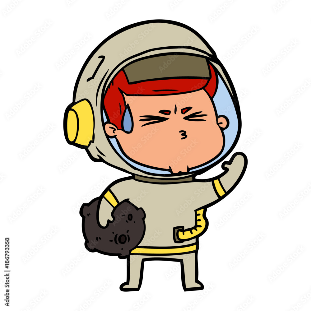 cartoon stressed astronaut cartoon stressed astronaut