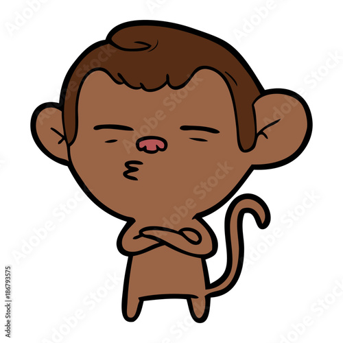 cartoon suspicious monkey