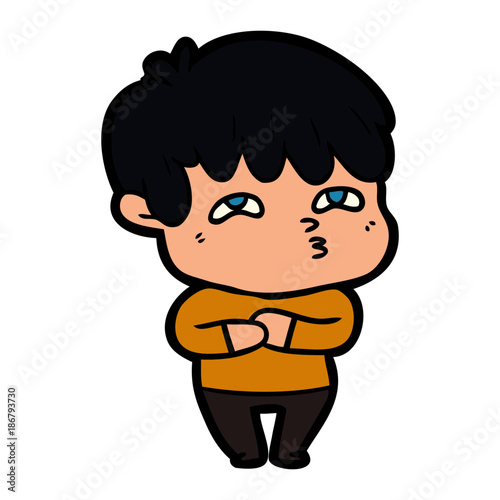 cartoon curious man