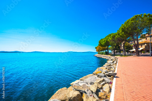 Passignano sul Trasimeno town on the Trasimeno lake, Umbria Italy.