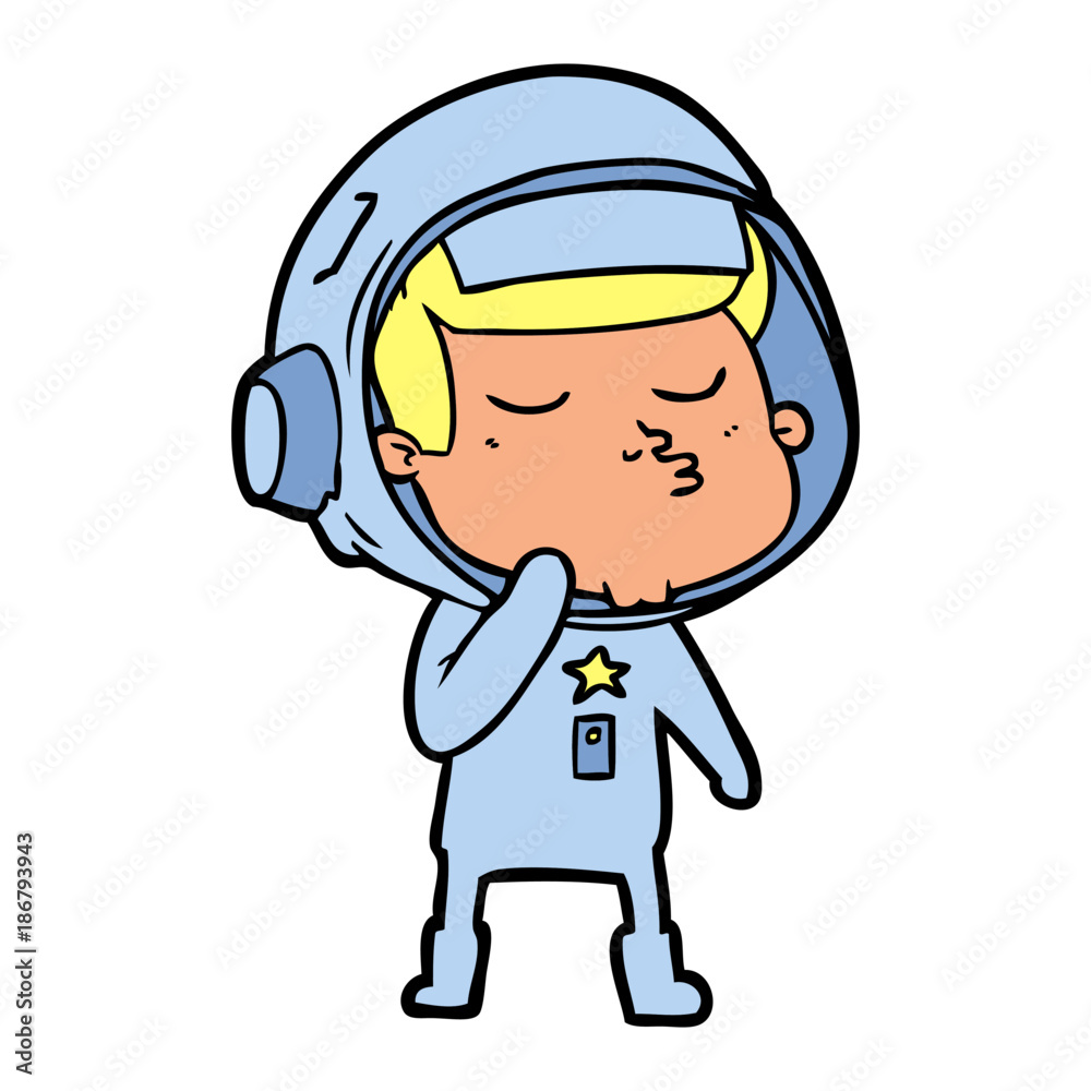 cartoon confident astronaut