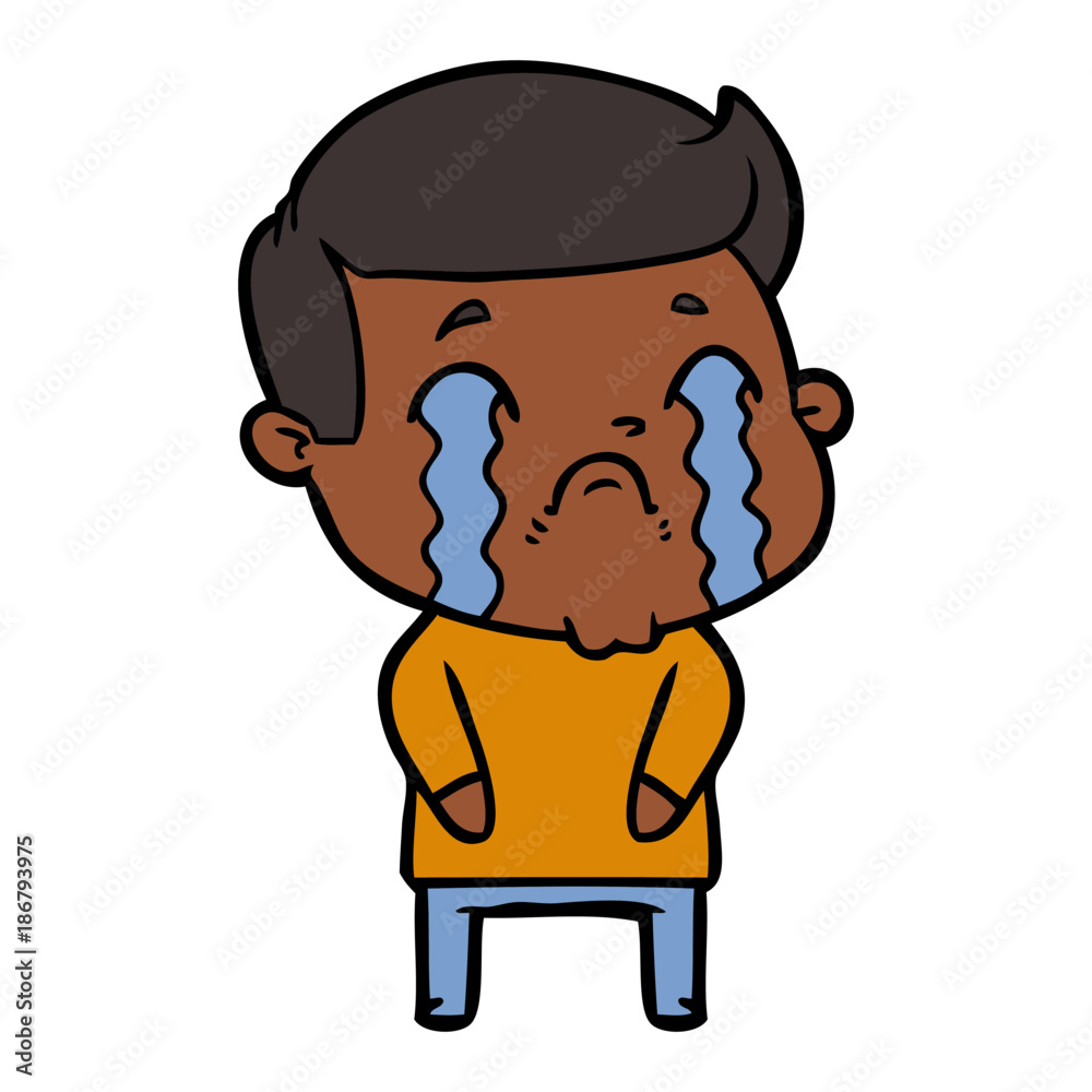 cartoon man crying