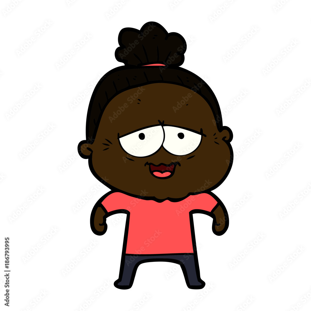 cartoon happy old lady
