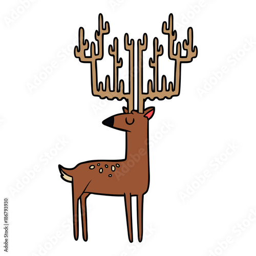 cartoon stag with huge antlers