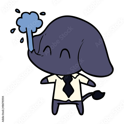 cute cartoon elephant spouting water