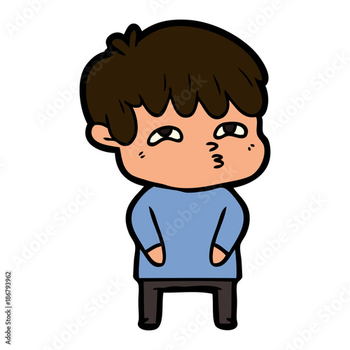 cartoon curious man