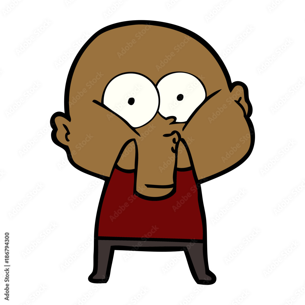 Fototapeta premium cartoon bald man staring