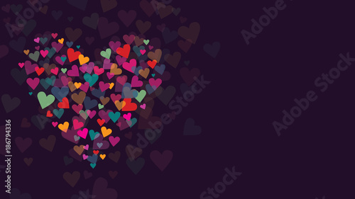 Colorful Hearts Collage Vector Illustration