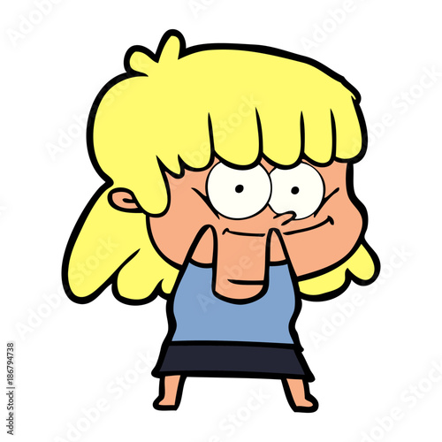cartoon smiling woman