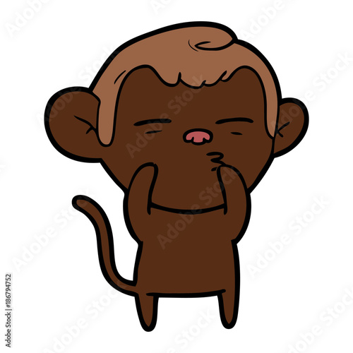 cartoon suspicious monkey