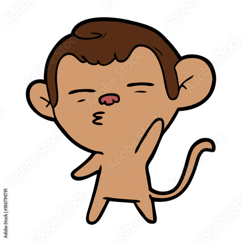 cartoon suspicious monkey