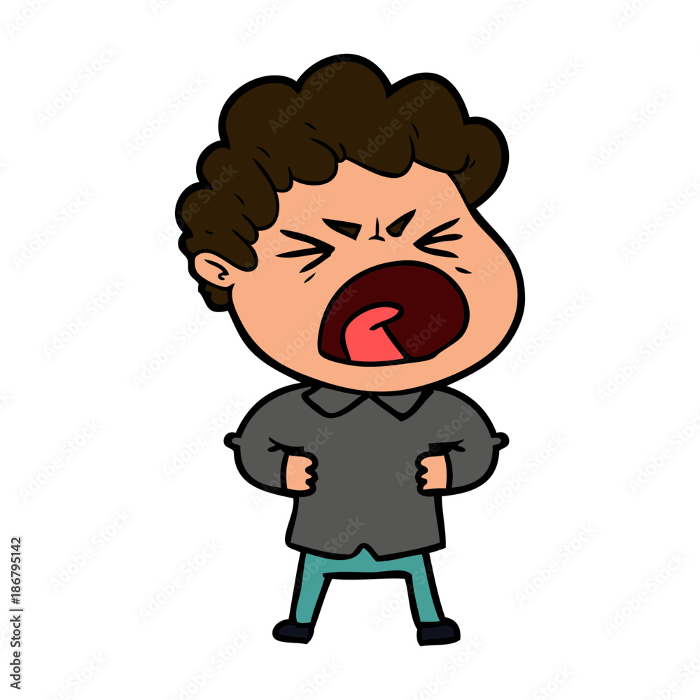 Obraz premium cartoon furious man