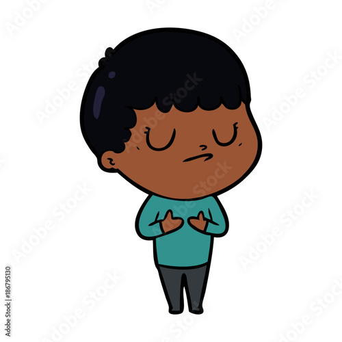 cartoon grumpy boy