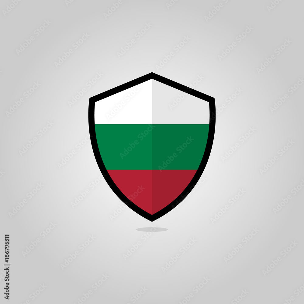 Bulgarian Flag Flat Vector Shield Badge Bulgarian Flag Flat Vector Shield Badge