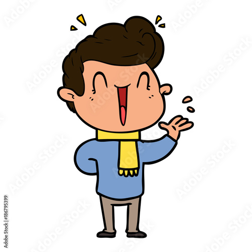 cartoon excited man