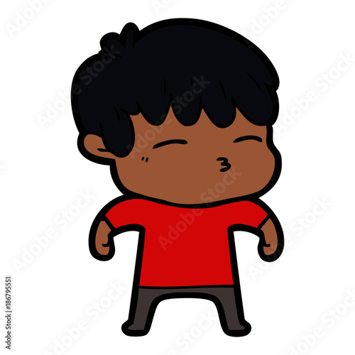 cartoon curious boy