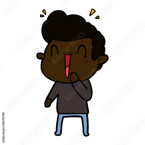 cartoon excited man