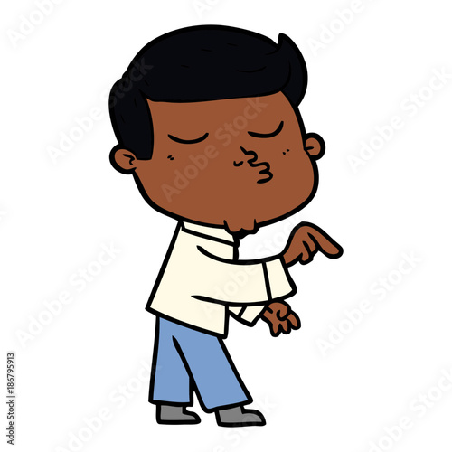 cartoon model guy pouting