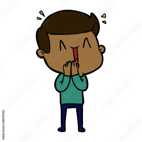 cartoon excited man