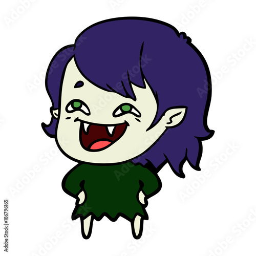 cartoon laughing vampire girl