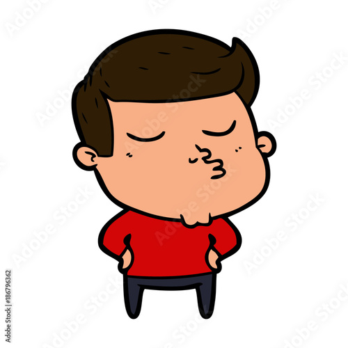 cartoon model guy pouting