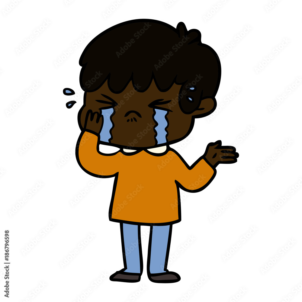 cartoon boy crying