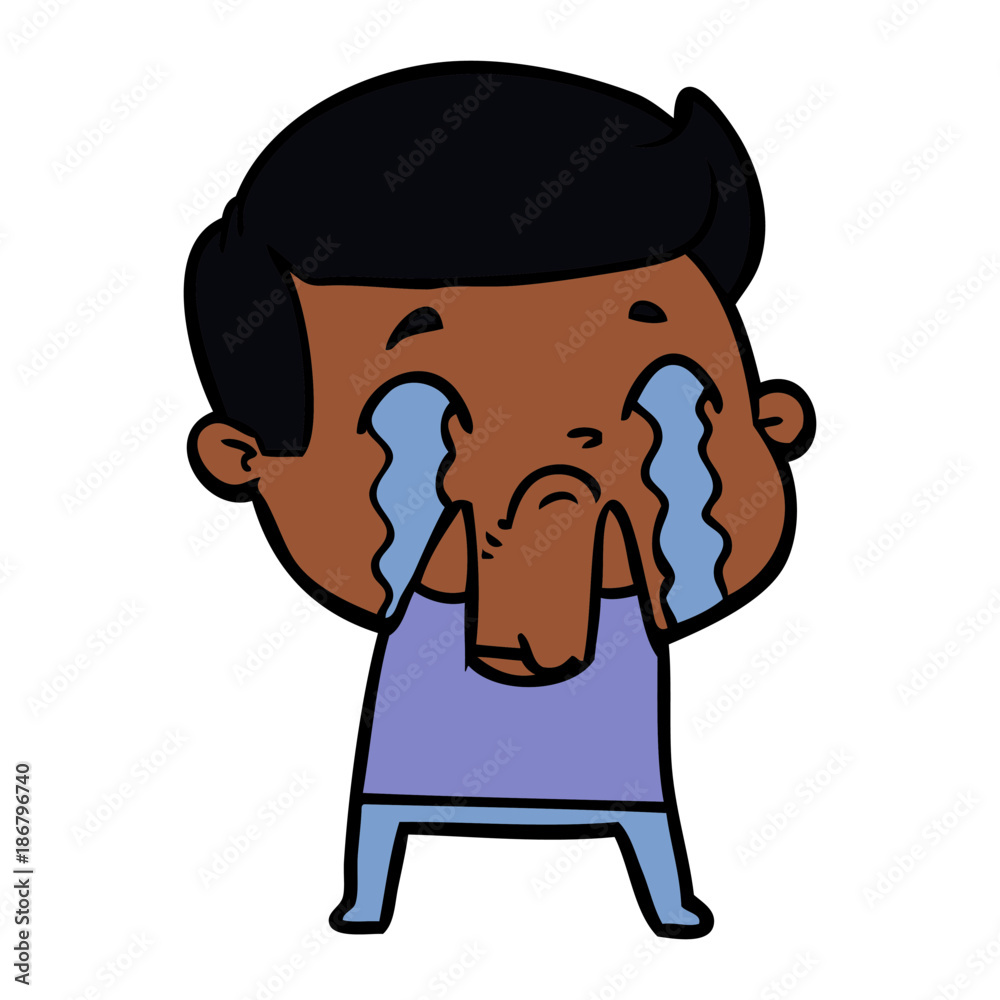 cartoon man crying