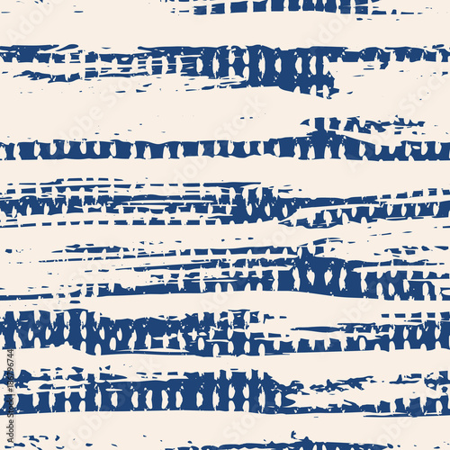 Indigo vector tie dye seamless pattern.