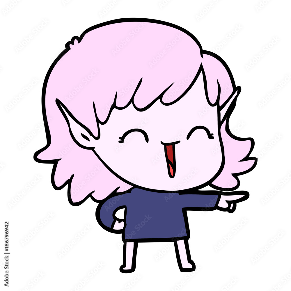 cartoon elf girl