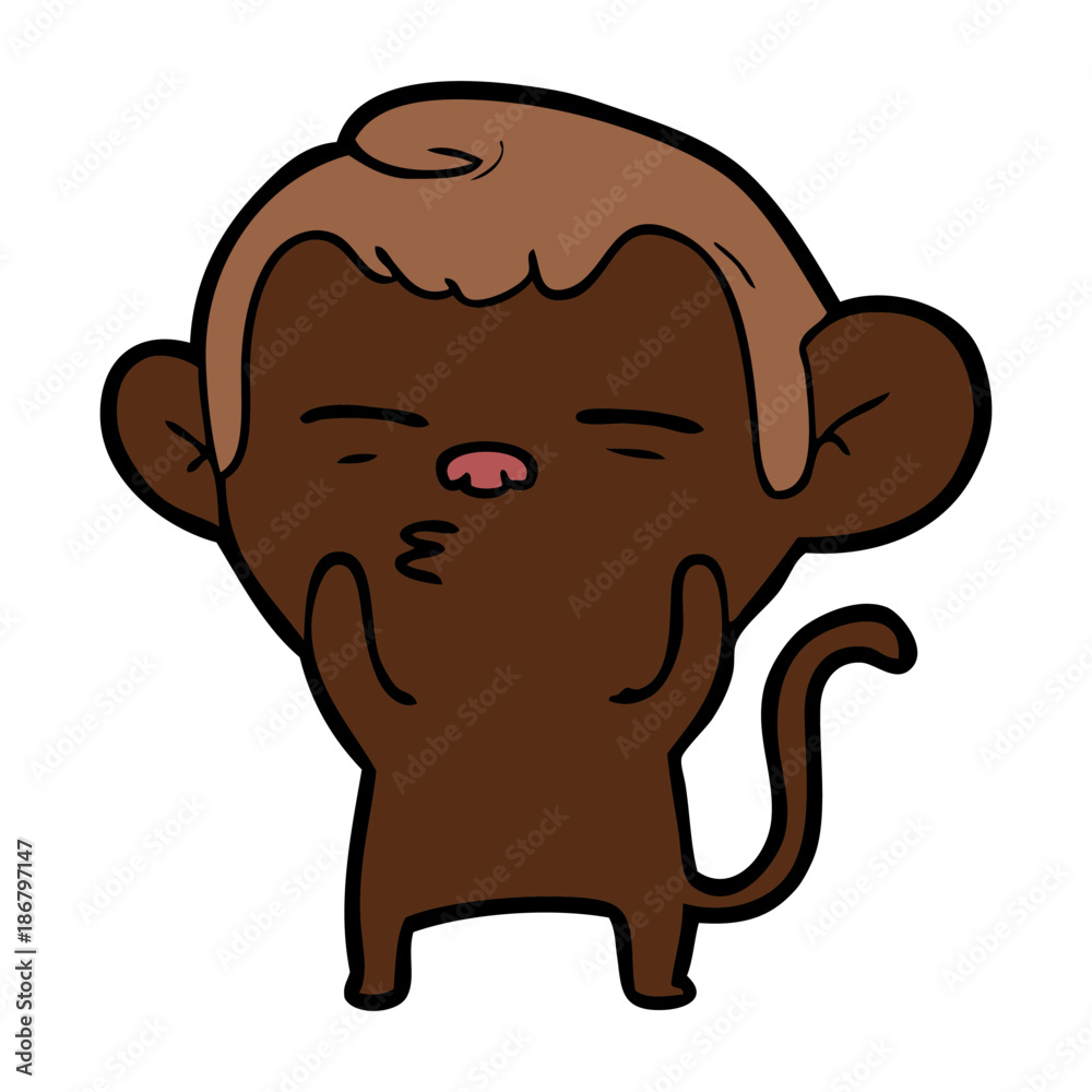 Fototapeta premium cartoon suspicious monkey