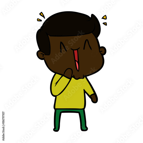 cartoon excited man