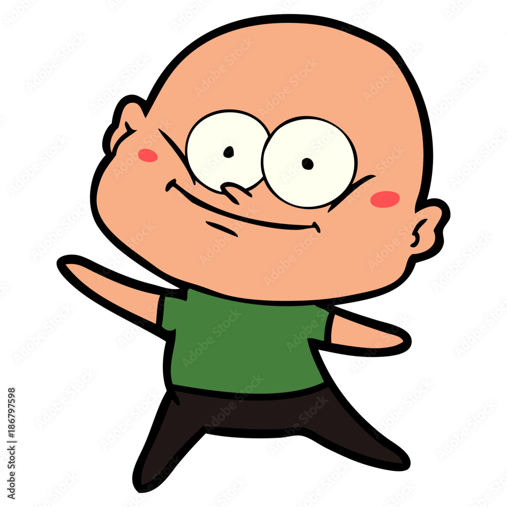 cartoon bald man staring