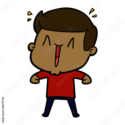 cartoon excited man