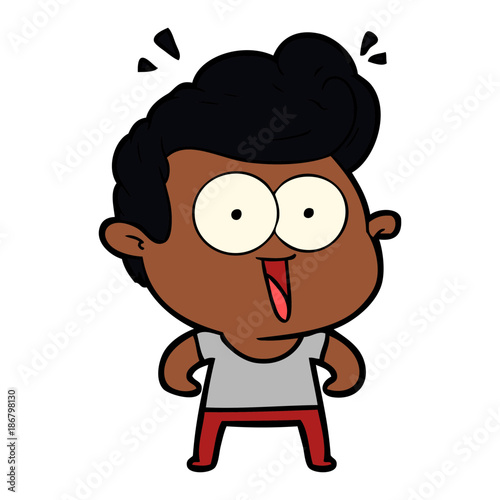 cartoon excited man