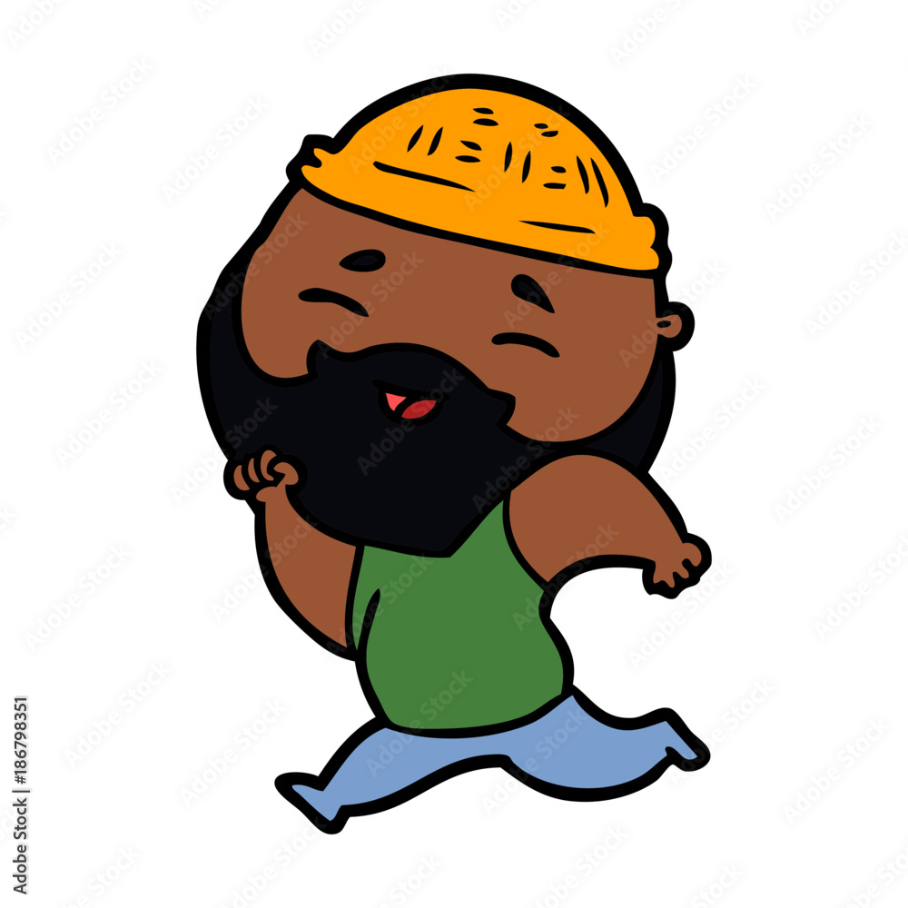 cartoon happy bearded man cartoon happy bearded man