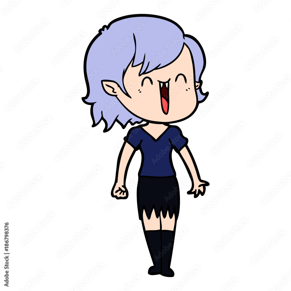 cute cartoon happy vampire girl cute cartoon happy vampire girl