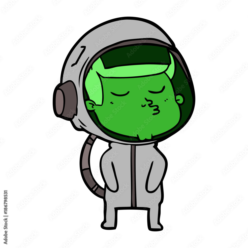 Fototapeta premium cartoon confident astronaut