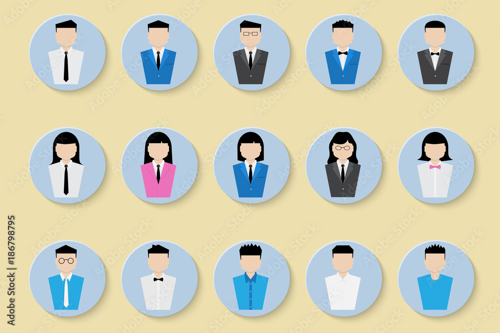 icon of working business people, men and women icon of working business people, men and women
