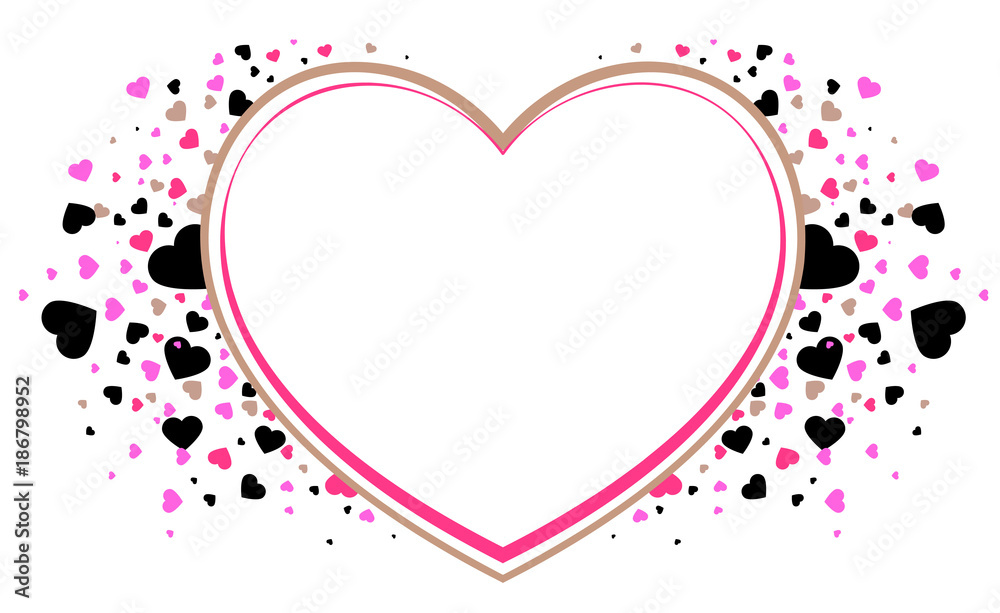 Heart shape frame symbol of love. Valentines Day
