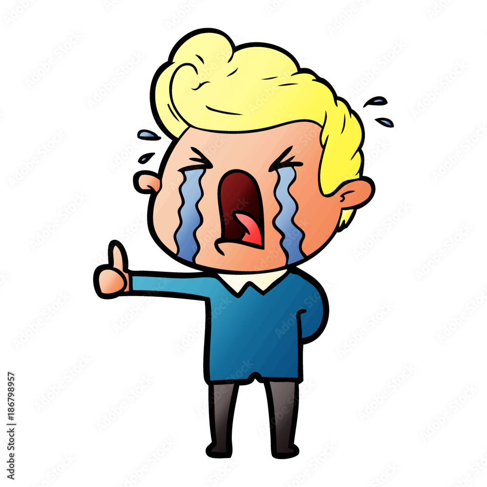 Fototapeta premium cartoon crying man